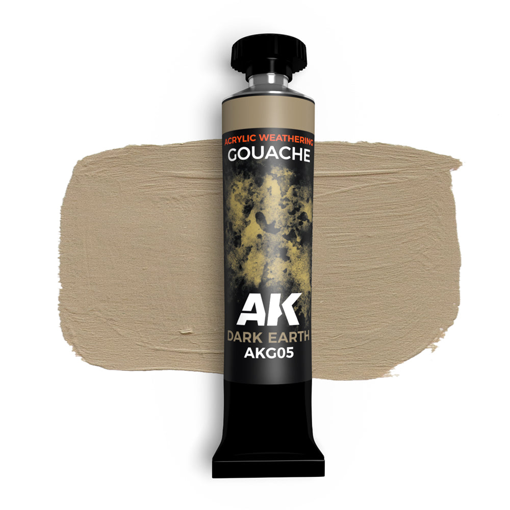 AK Interactive AKG05 Gouache: Dark Earth 20ml - Acrylic Weathering