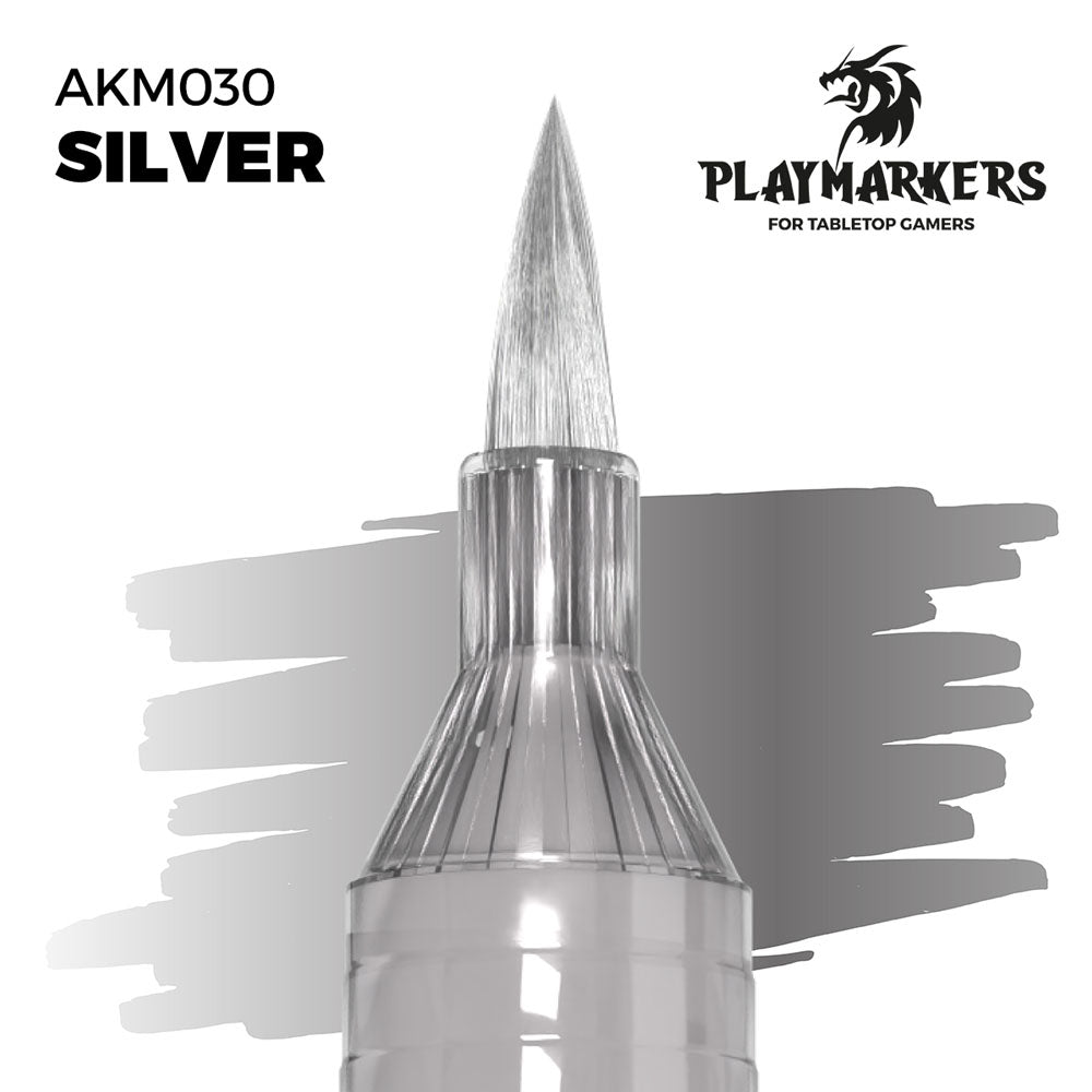 AK Interactive Playmarkers Silver Acrylic Paint Marker AKM030