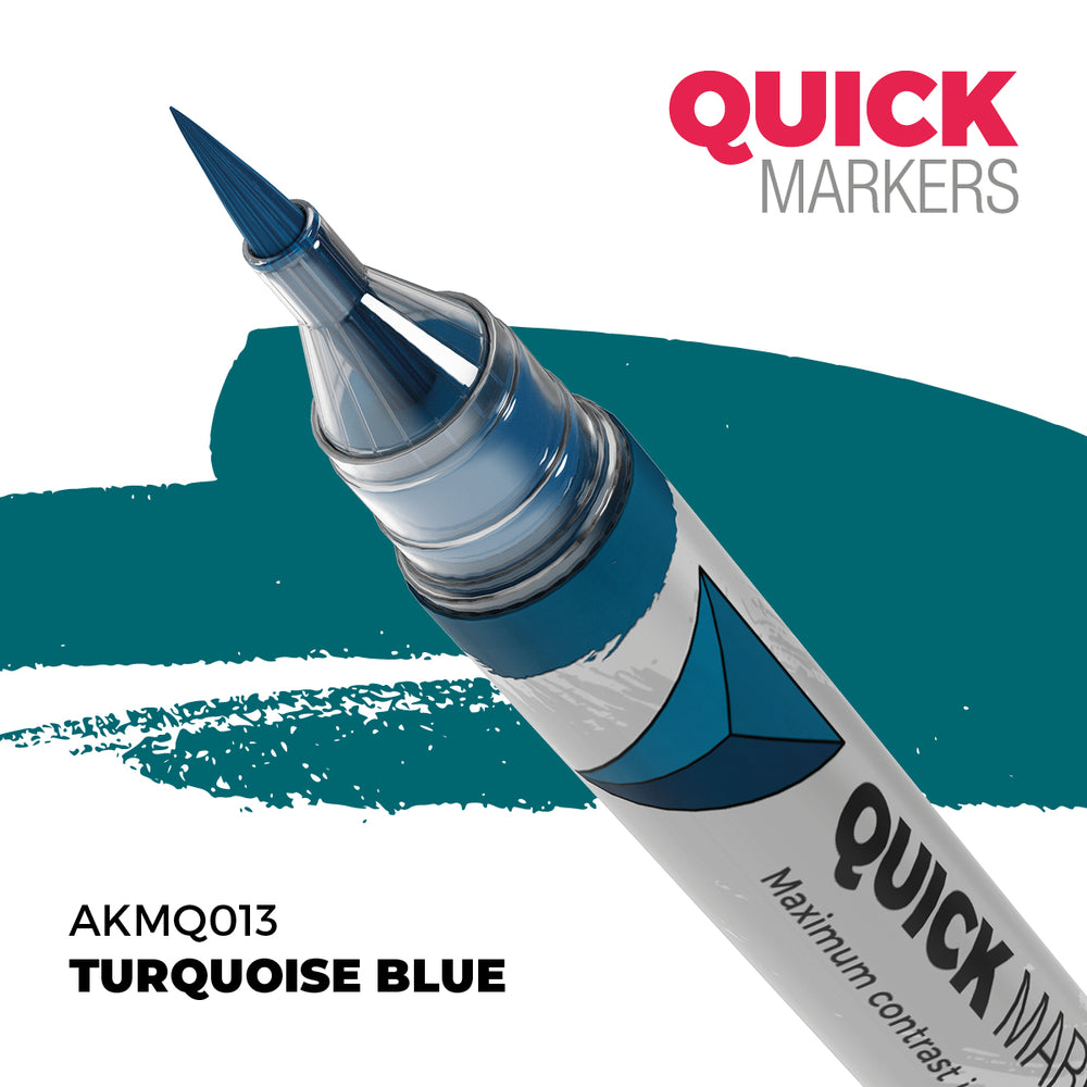 AK Interactive Quick Markers Turquoise Blue Acrylic Paint Marker AKMQ013