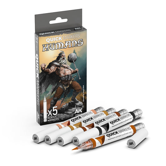 AK Interactive Quick Markers - Humans - 5-Pack Acrylic Marker Set AKMQ103