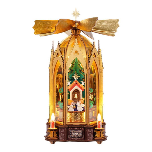 ROKR Blessed Christmas Pyramid Wooden Model Kit AMB01