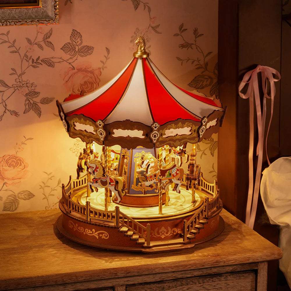 ROBOTIME Rolife Music Dreamer Classic Carousel Wooden Model Kit AMC01