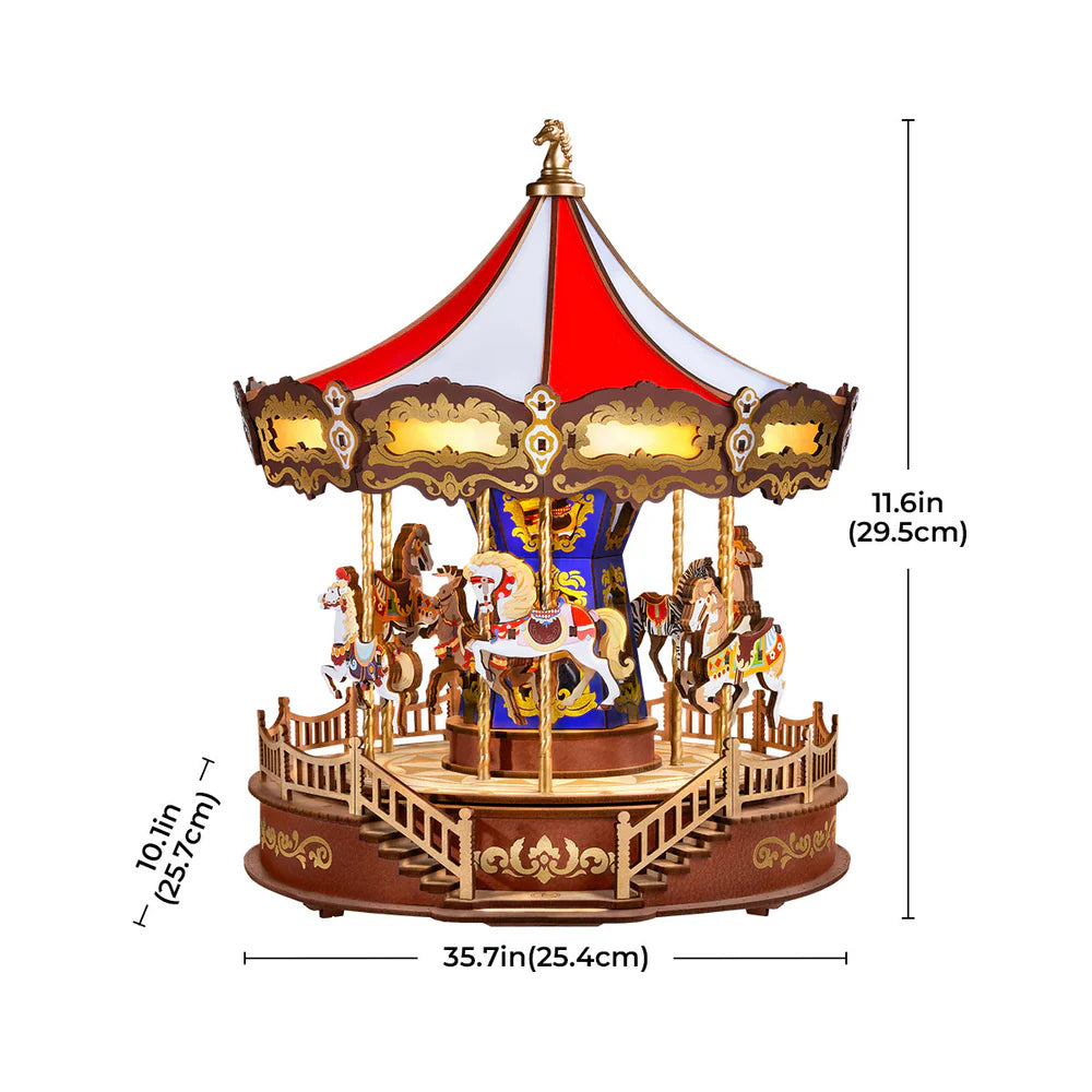 ROBOTIME Rolife Music Dreamer Classic Carousel Wooden Model Kit AMC01