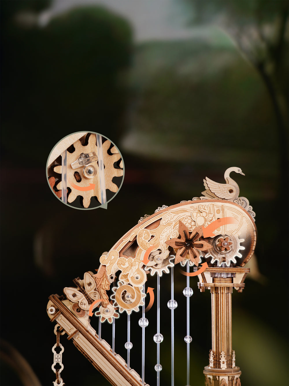 ROKR Magic Harp Music Box Wooden 3D Puzzle AMK71