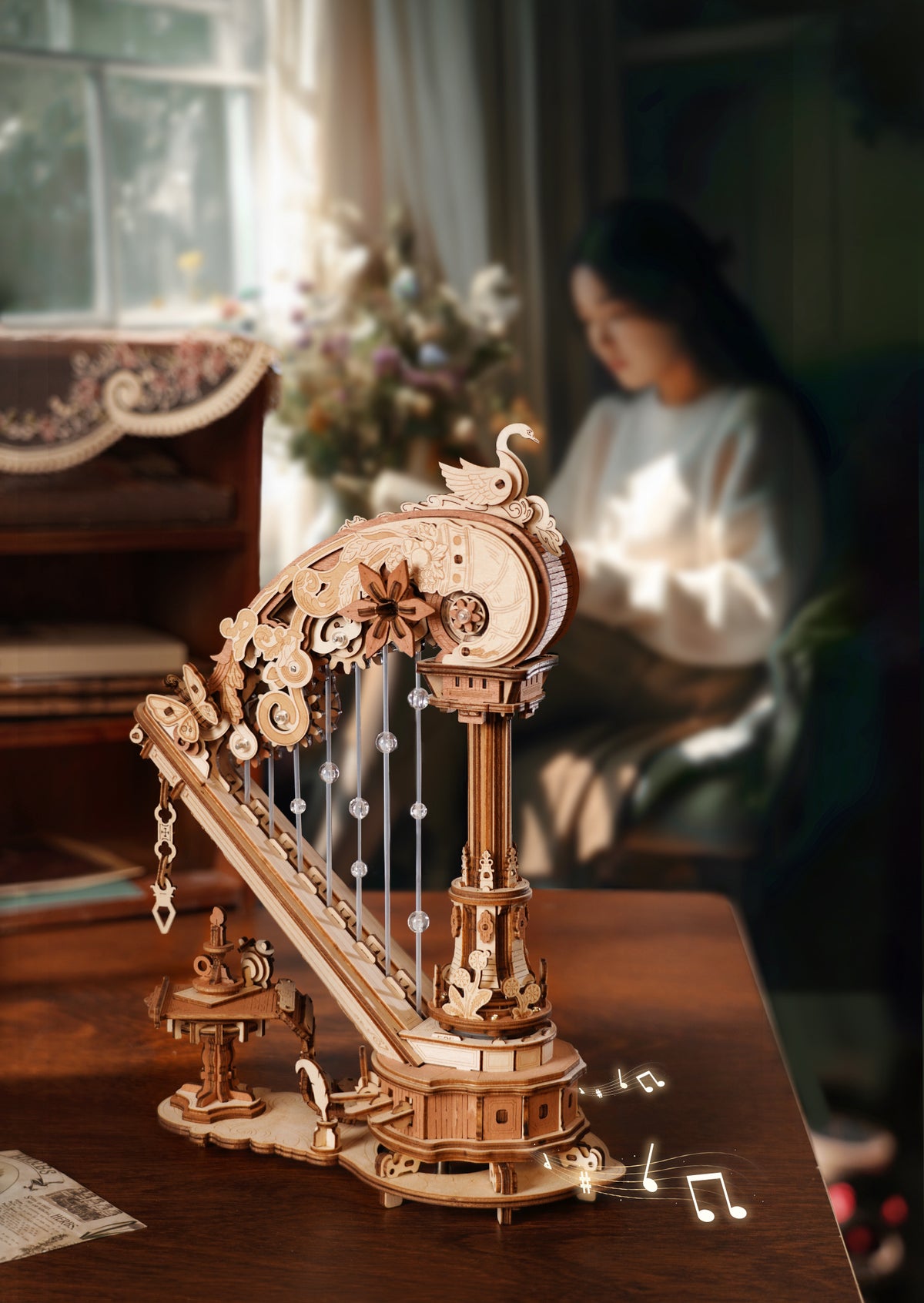 ROKR Magic Harp Music Box Wooden 3D Puzzle AMK71
