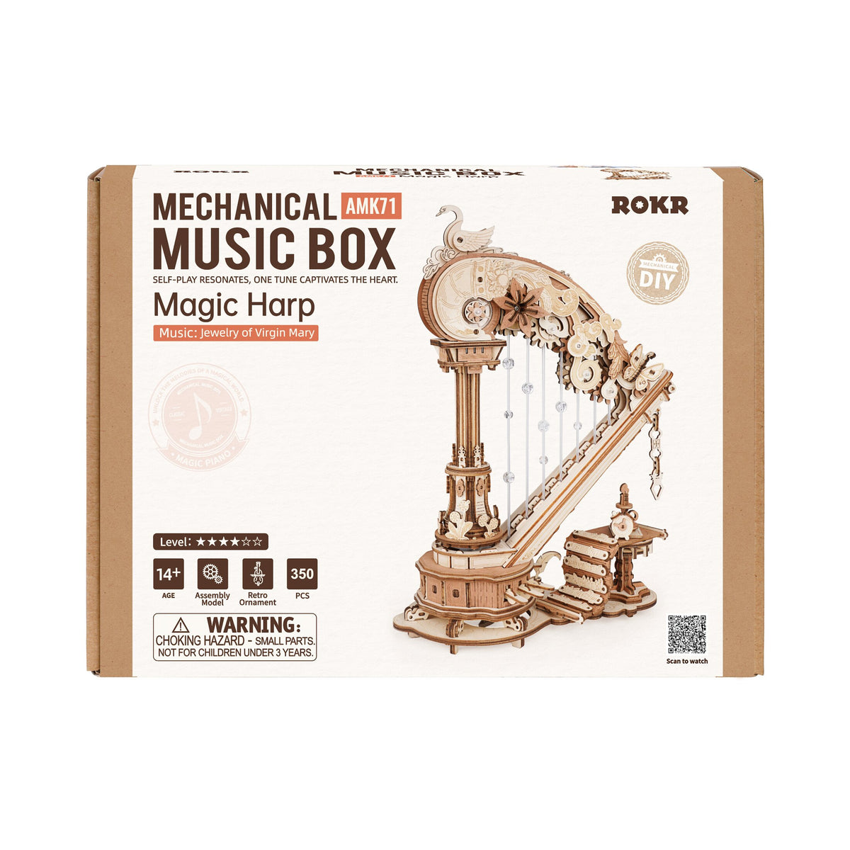 ROKR Magic Harp Music Box Wooden 3D Puzzle AMK71