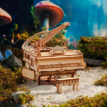 ROBOTIME ROKR Magic Piano Music Box Wooden Mechanical Model Kit AMK81