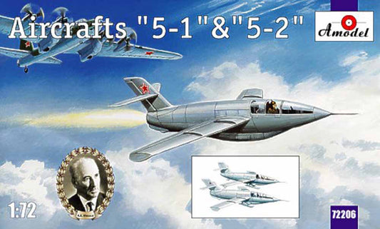 A-Model 72206 Samolyot '5-1' and '5-2' Soviet jet 1:72 Aircraft Model Kit