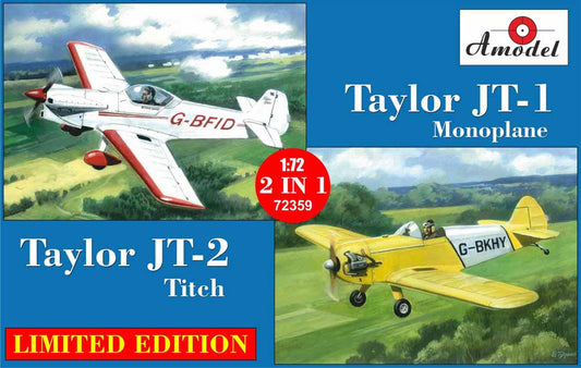 A-Model 72359 2 in 1 Taylor JT-1(G-BFID) & JT-2 (G-BKHY) 1:72 Aircraft Model Kit