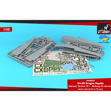 Armory 48005 DH.89 Dragon Rapide Interwar Railway Air Services 1:48 Model Kit