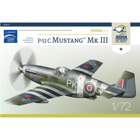 Arma Hobby North-American P-51C Mustang Mk III 1:72 Plastic Model Kit