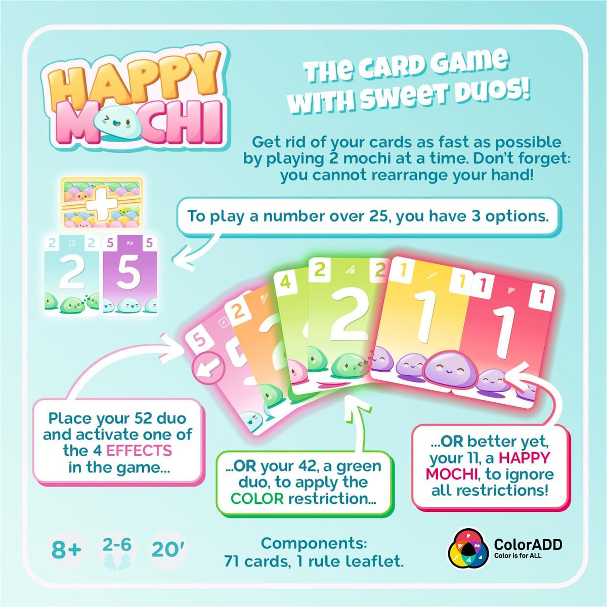 Happy Mochi - Clutch Box Card Game Age 8+ 2-6 Players