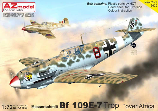 AZ Model 7663 Messerschmitt Bf-109E-7 1:72 Plastic Model Aircraft Kit