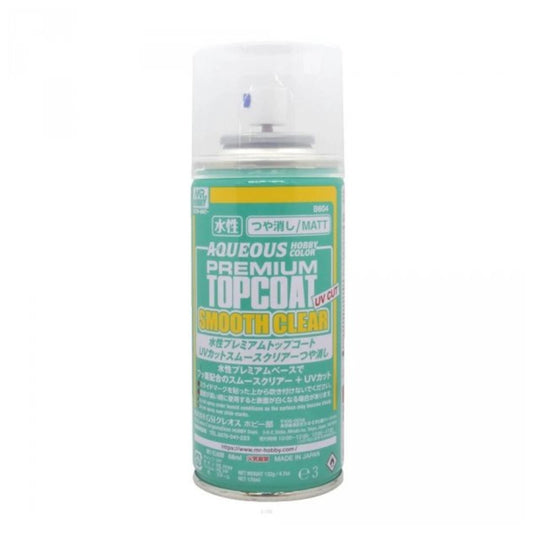 Mr Hobby B-604 Aqueous Premium Top Coat Smooth Clear UV-Cut 170ml Spray
