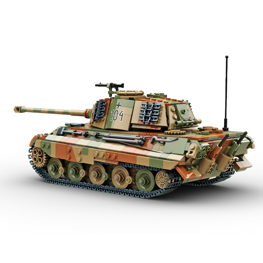 Build Army King Tiger (Tiger II) In Camo 1:33 Brick Model 1145pcs B0182C