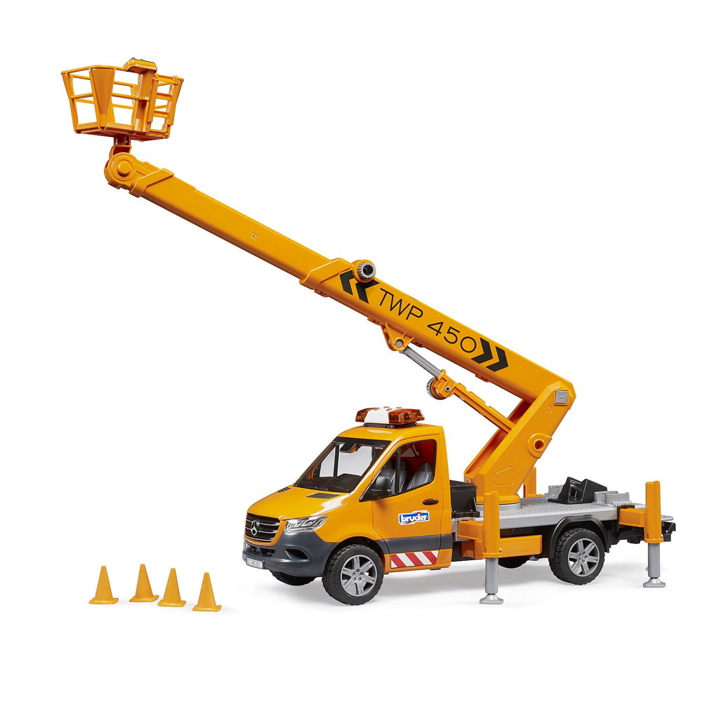 Bruder 02679 MB Sprinter w/Working Platform, Light & Sound 1:16 Toy Vehicle