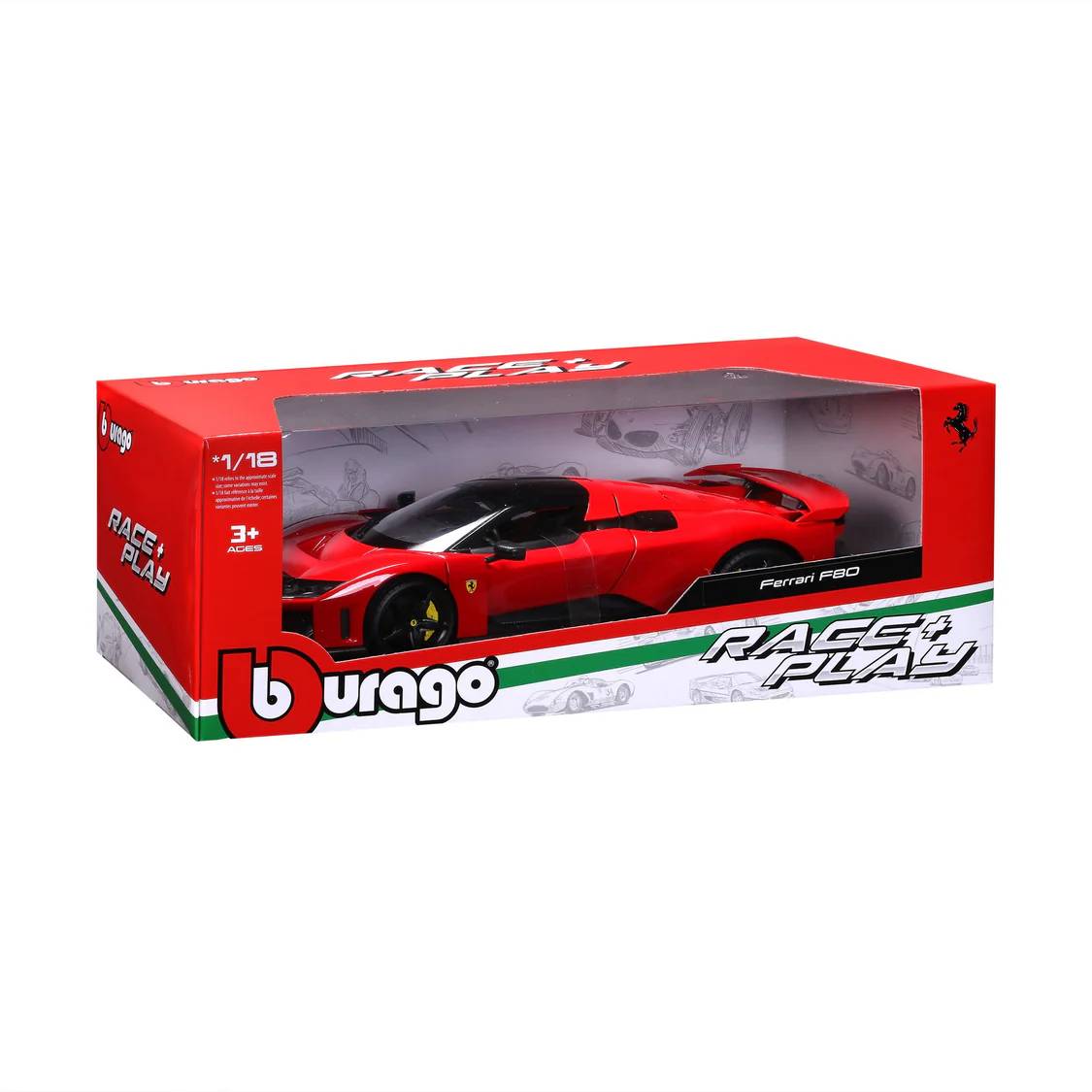 Bburago 1:18 Ferrari Race & Play F80 Red B18-16022