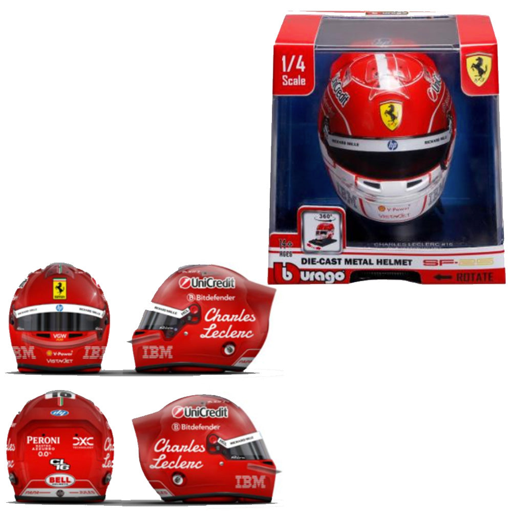 Bburago F1 Charles Leclerc 1:4 Ferrari Helmet B18-16621