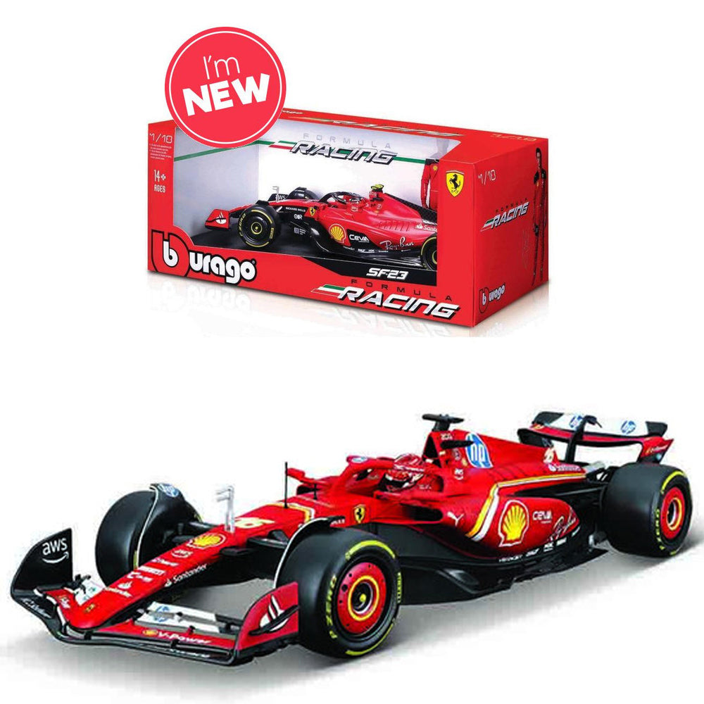 Bburago F1 2024 Ferrari SF-24 Leclerc with Helmet 1:18 Diecast Model B18-16815L