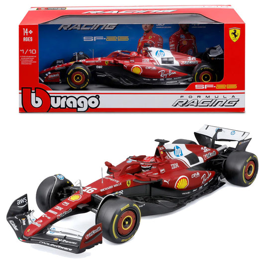 Bburago F1 Ferrari SF-25 2025 Charles Leclerc w/Helmet 1:18 Diecast Model