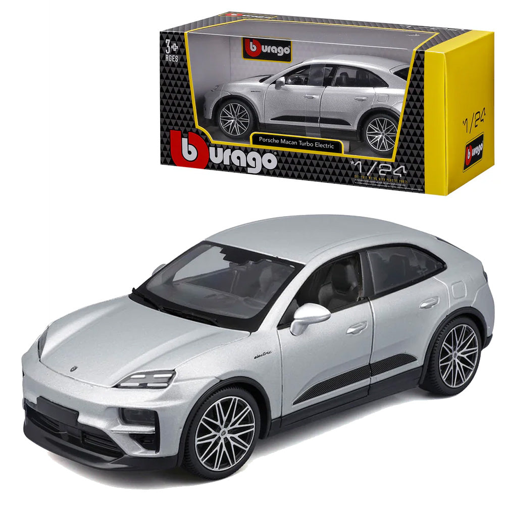 Bburago Porsche Macan Turbo 4 Silver 1:24 Diecast Car