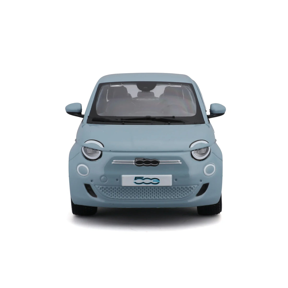 Bburago Fiat 500e with Bike Rack Light Blue 1:24 Diecast Model - image 3