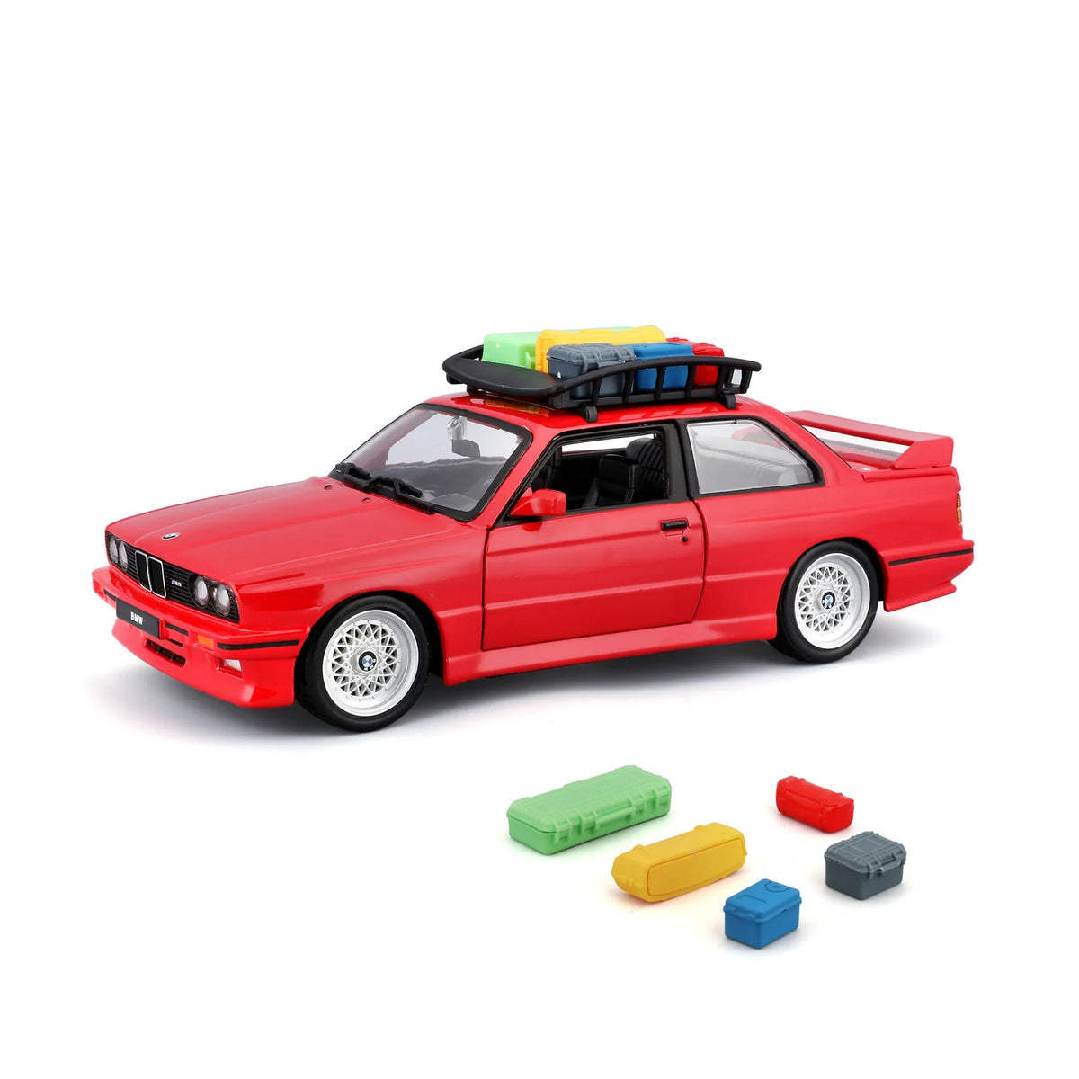 Bburago BMW 3 Series M3 with Roof Rack Red 1:24 Diecast Model