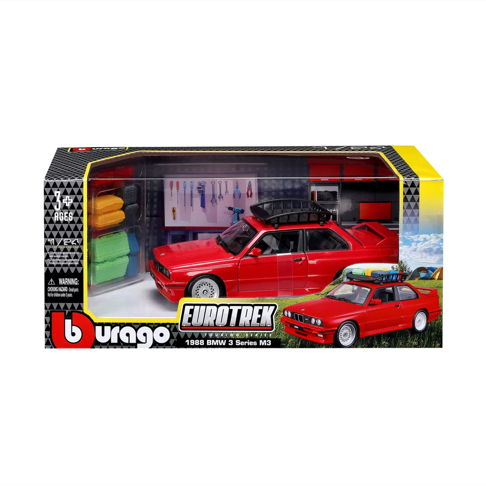 Bburago BMW 3 Series M3 with Roof Rack Red 1:24 Diecast Model