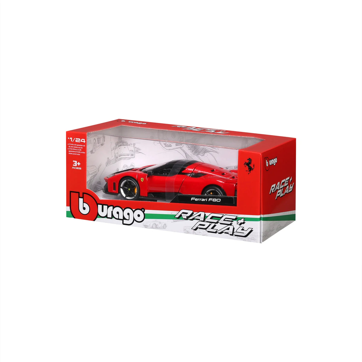 Bburago Ferrari Race & Play F80 1:24 Diecast Model - image 8