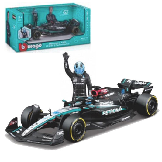 Bburago F1 Mercedes AMG 15 2024 w/George Russell Figure 1:24 B18-28036R