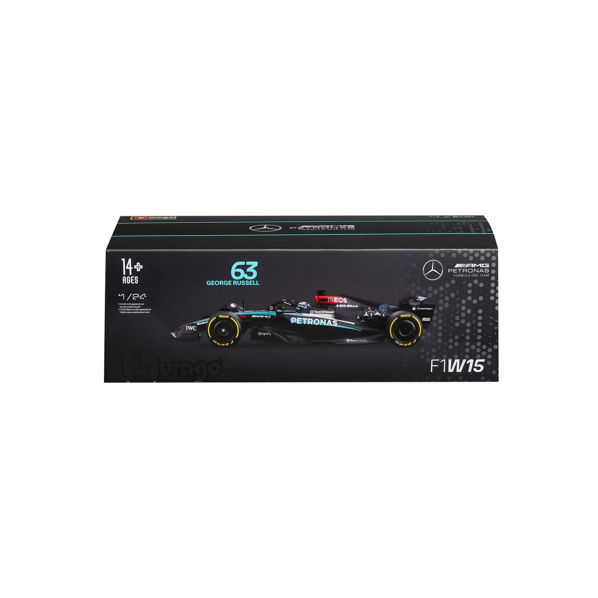 Bburago F1 Mercedes AMG W15 2024 with Helmet Russell 1:24 Diecast