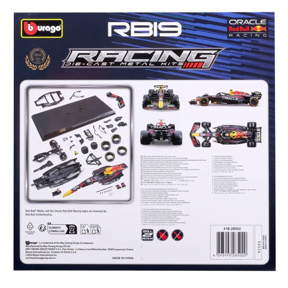Bburago F1 Red Bull Racing RB19 2023 Perez 1:24 Diecast Car Model Kit 28502