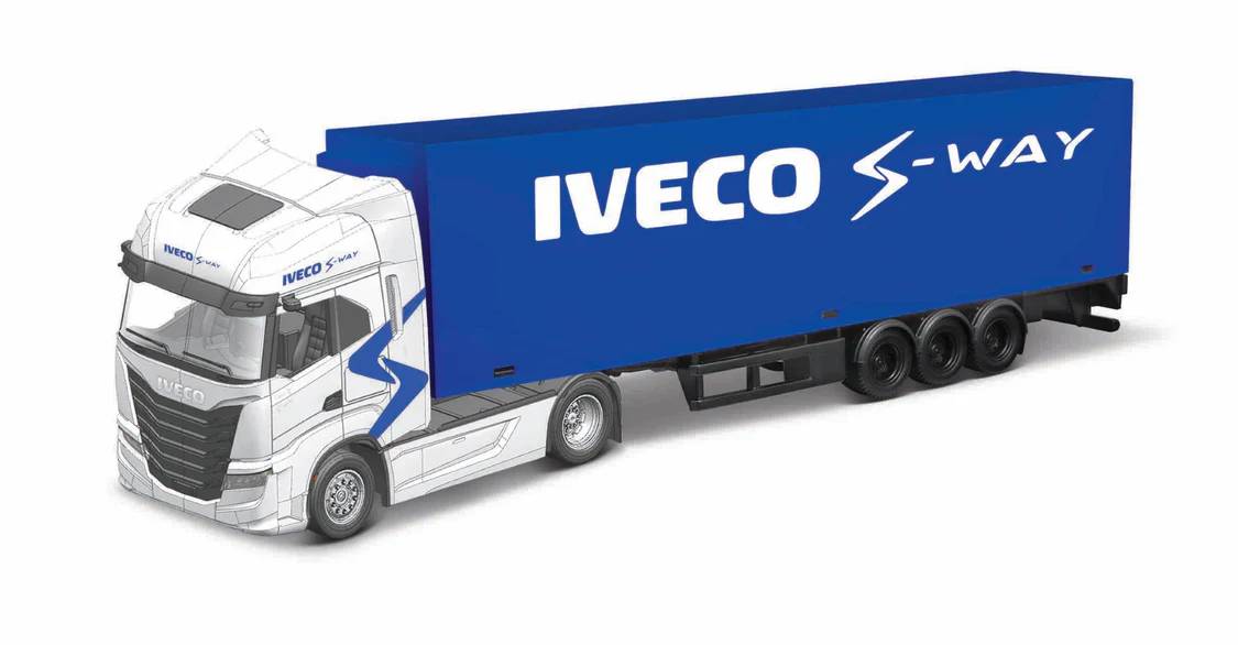 Bburago 1:43 Street Fire Haulers With Trailer Iveco S-Way 570 B18-31469