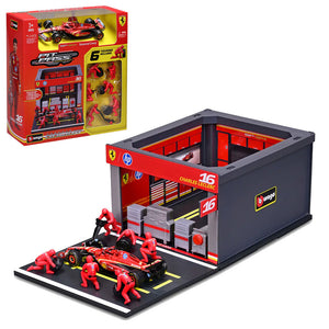 Bburago F1 Ferrari SF-24 2024 Pit Pass Diorama - Leclerc