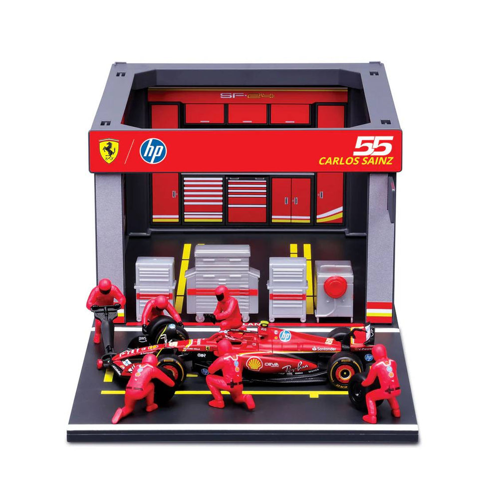 Bburago 1:43 F1 Ferrari Sf-24 2024 Pit Pass Diorama Sainz