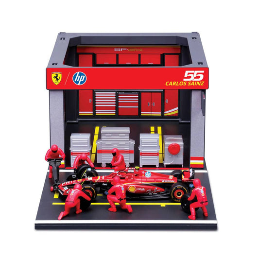 Bburago 1:43 F1 Ferrari Sf-24 2024 Pit Pass Diorama Sainz