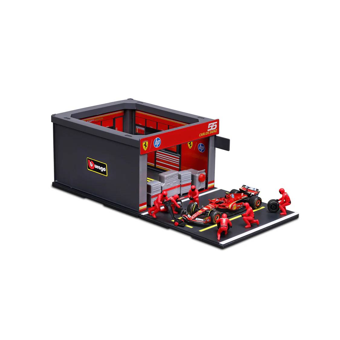 Bburago 1:43 F1 Ferrari Sf-24 2024 Pit Pass Diorama Sainz