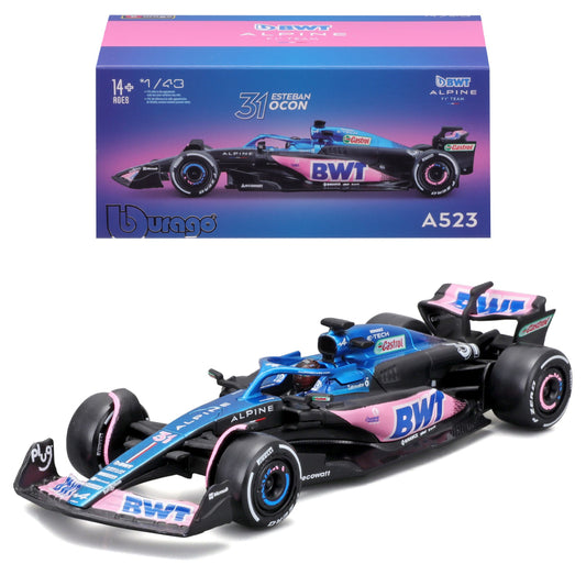 Bburago F1 Alpine A523 #31 Esteban Ocon w/Helmet 2023 1:43 Model