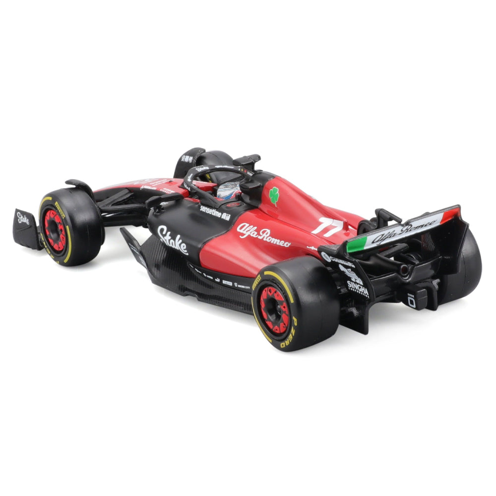 Bburago F1 Alfa Romeo Stake C43 #77 Vatteri Bottas w/Helmet 2023 1:43 Model