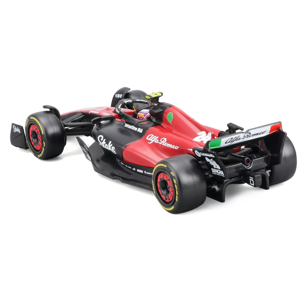 Bburago F1 Alfa Romeo Stake C43 #24 Zhou Guanyu w/Helmet 2023 1:43 Model