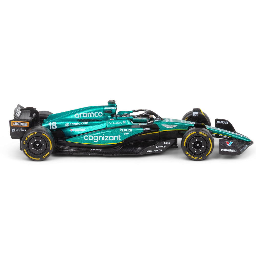 Bburago F1 Aston Martin AMR23 #18 Lance Stroll w/Helmet 2023 1:43 Model