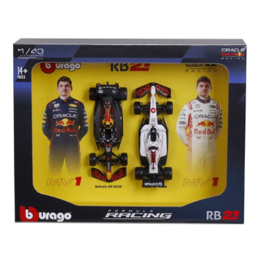 Bburago F1 Red Bull Racing RB21 2025 Verstappen Driver Two-Pack 1:43 B18-38099R