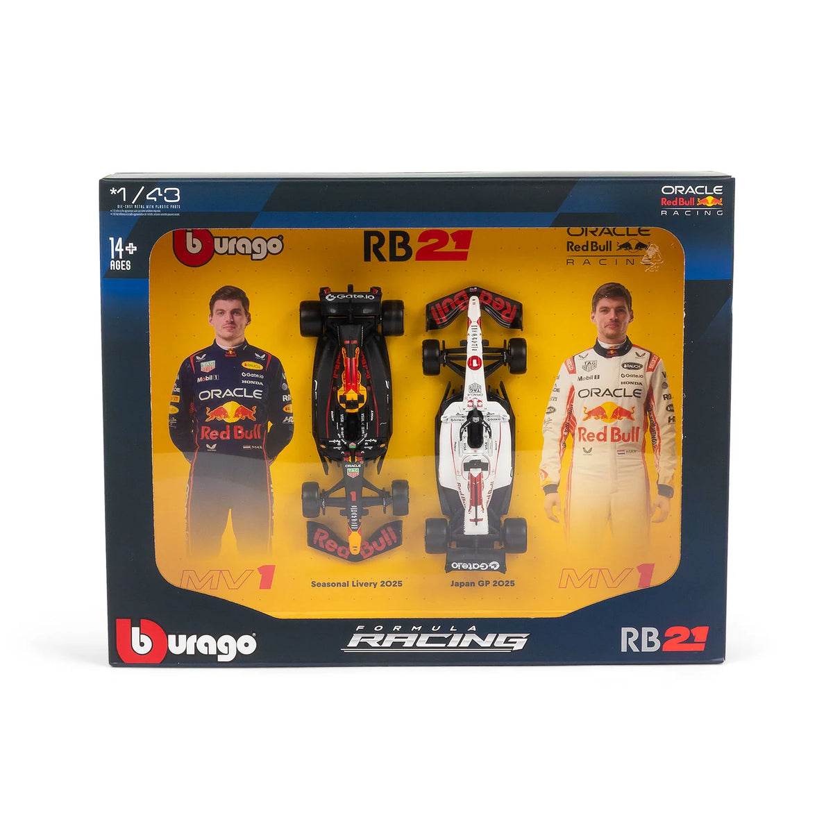 Bburago F1 Red Bull RB21 2025 Verstappen 2-Pack 1:43 Diecast