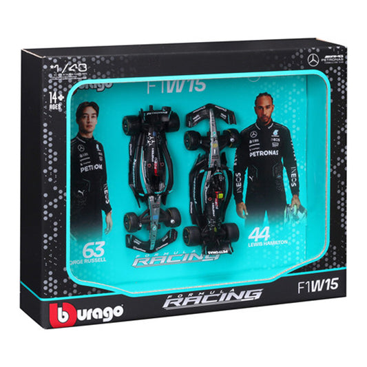 Bburago F1 Mercedes AMG W15 2024 Hamilton/Russell Twin Pack 1:43 Models 38115