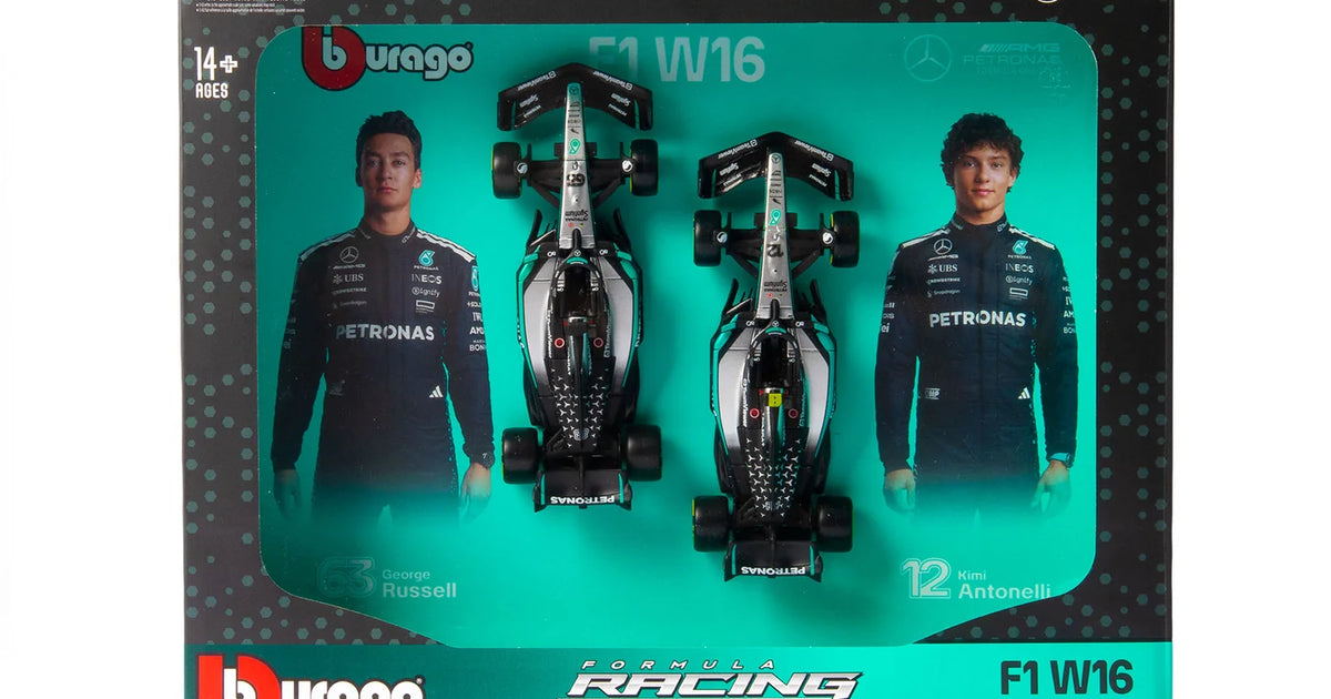 Bburago F1 Mercedes AMG W16 2025 Russell & Antonelli 2-Pack 1:43 Dieca ...