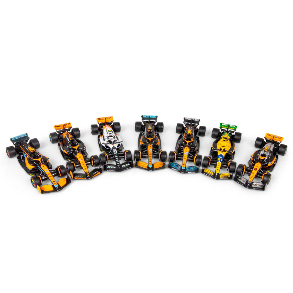 Bburago F1 McLaren 7 Car Deluxe Gift Set with Display Stand 1:43