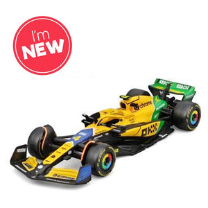 Bburago F1 McLaren MCL38 2024 Norris Senna Livery w/Helmet 1:43 Model 38215NS