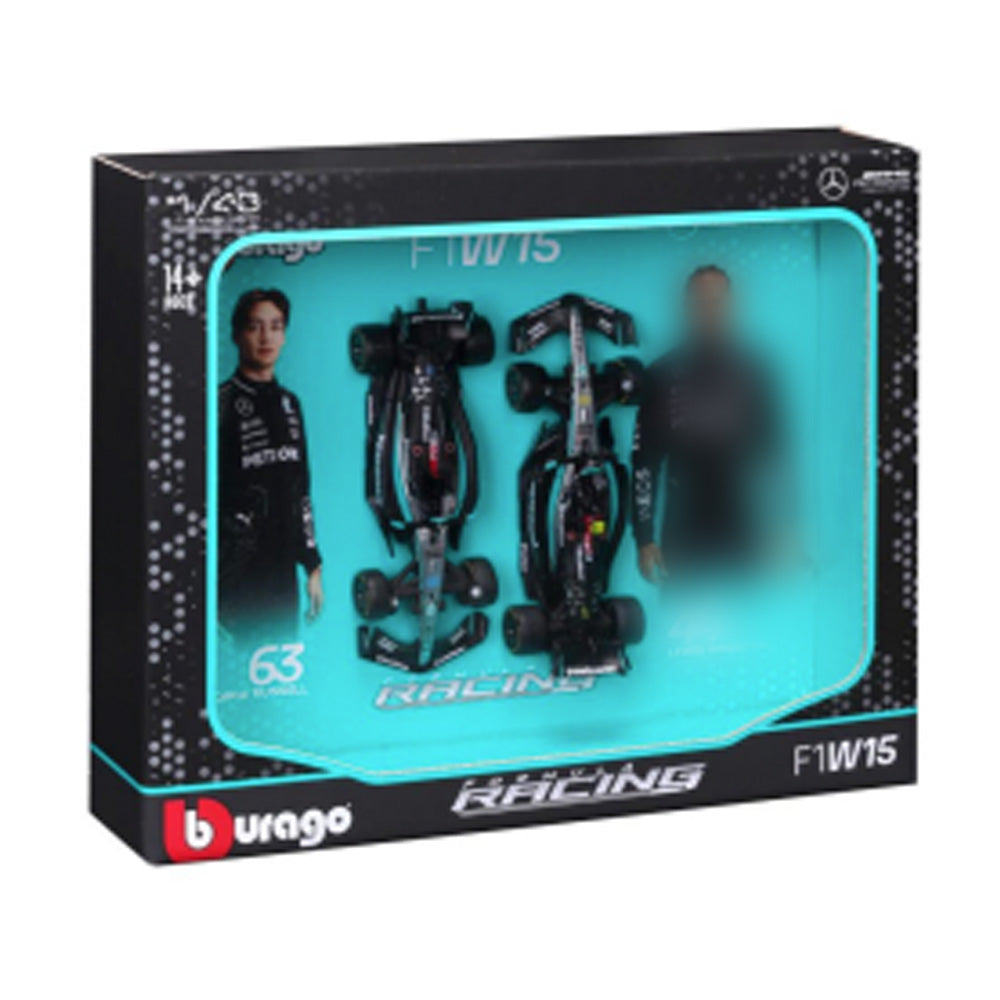 Bburago F1 Mercedes AMG W16 2025 Russell/Antonelli Team Two-Pack 1:43 B18-38237