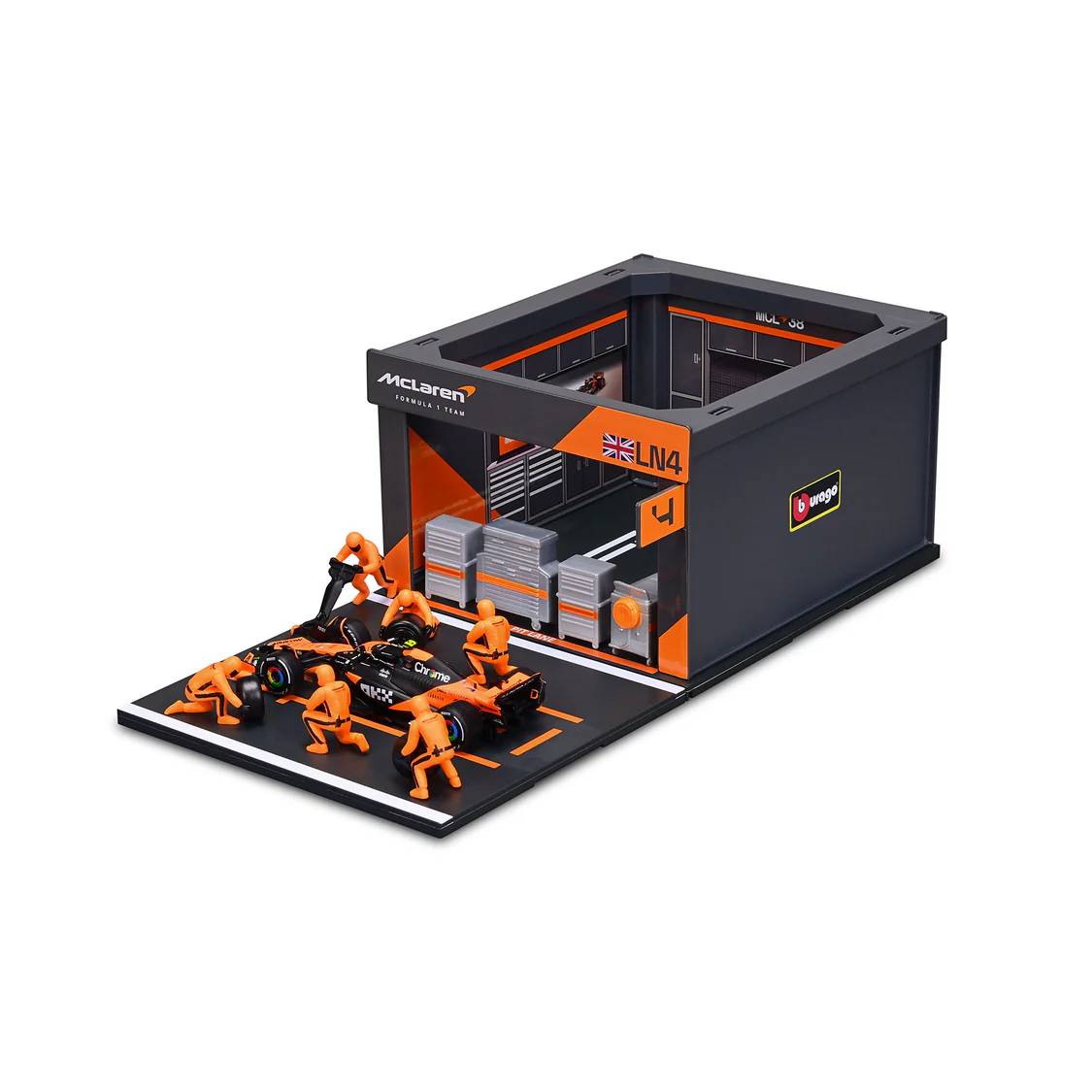Bburago 1:43 F1 Mclaren Mcl38 2024 Pit Pass Diorama Norris