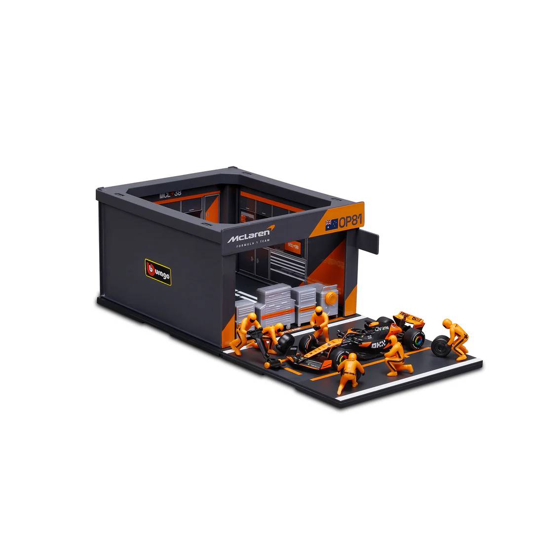Bburago 1:43 F1 Mclaren Mcl38 2024 Pit Pass Diorama Piastri